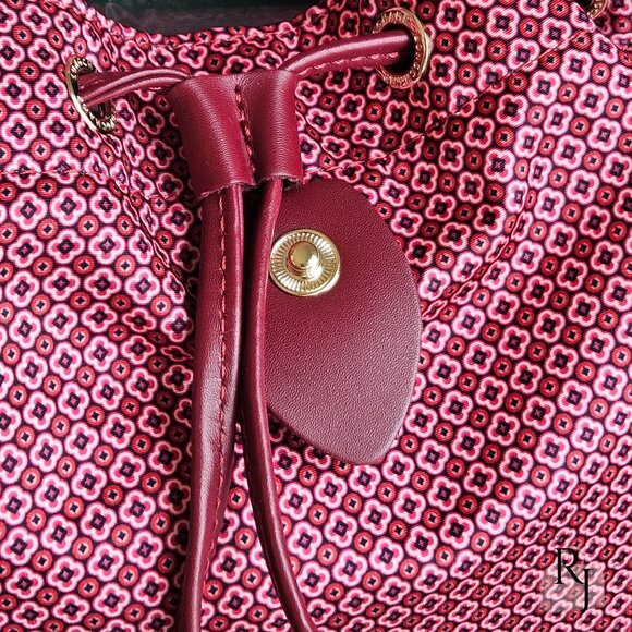 #21 Longchamp Le Pliage Dandy Backpack Geometric Print – Red/Fig - Picture 9 of 15